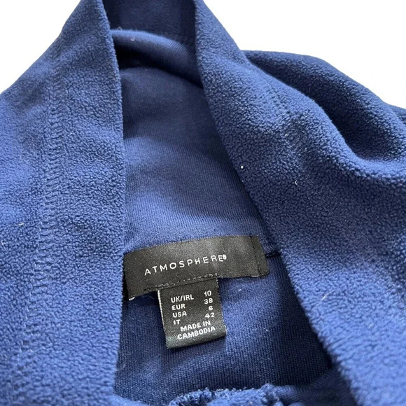 Atmosphere Blue Cowl Neck Fleece Sweater 6 - Picture 3 of 3